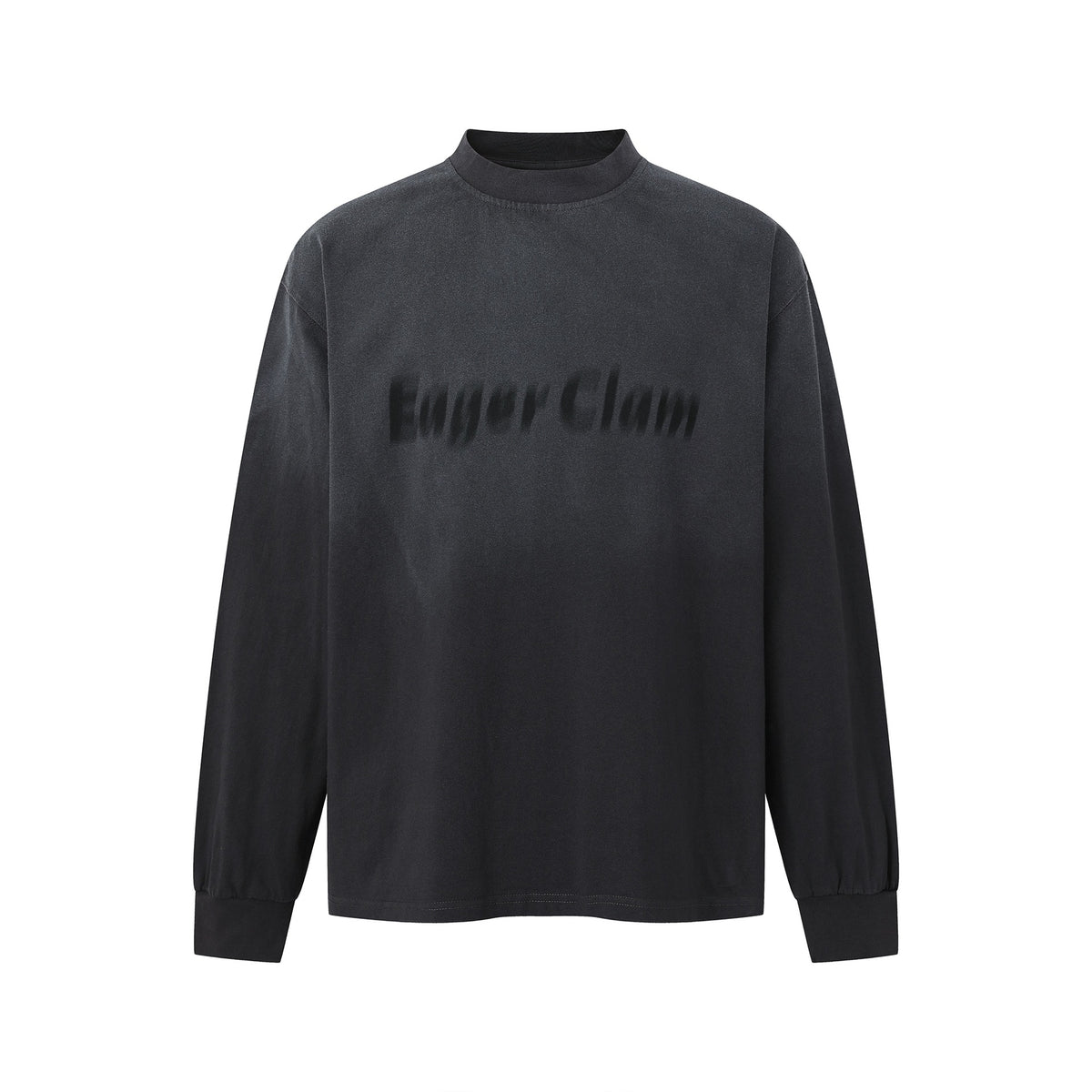 Unisex Oversized Sweatshirt with Troyer Collar and Blurry Logo Print EVA-US