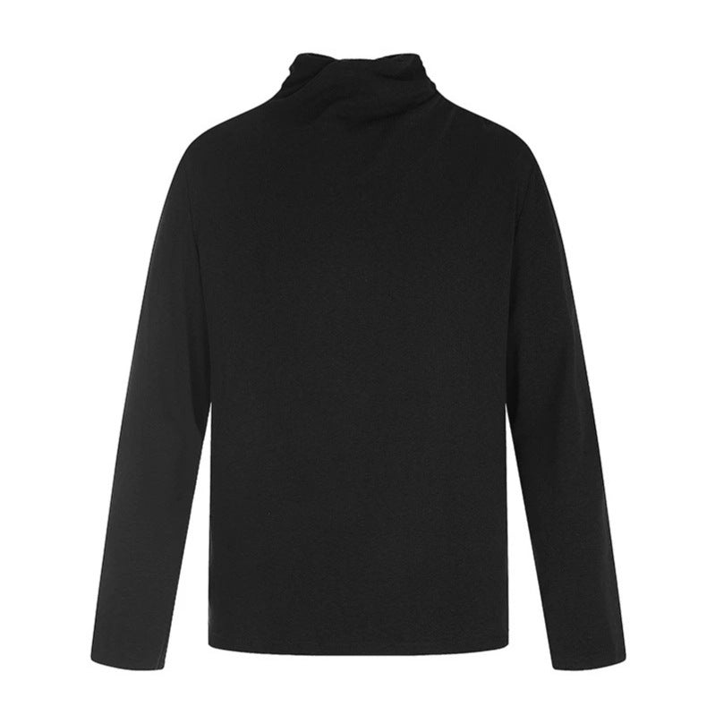 Men's Long Sleeve Shirt with Loose Stand Collar made of Soft Jersey EVA-US