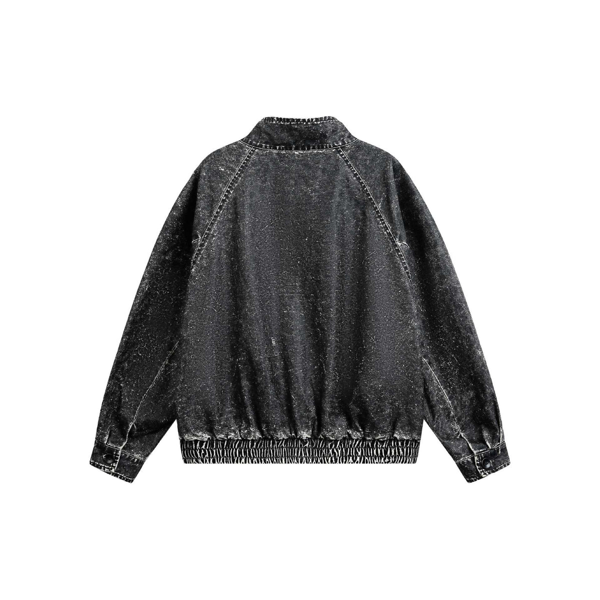 Men's short-cut vintage-inspired leather-look blouson with high stand-up collar EVA-US