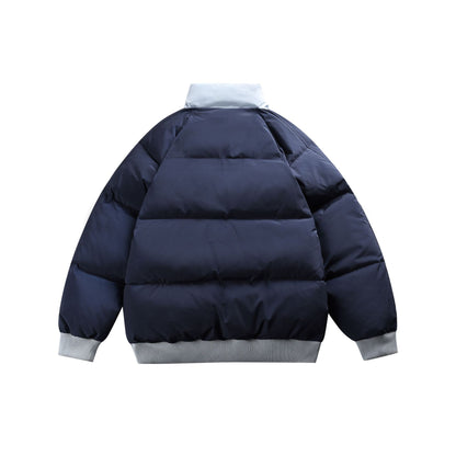 Unisex Short-cut padded bomber jacket with high stand-up collar and contrasting ribbed hems EVA-US