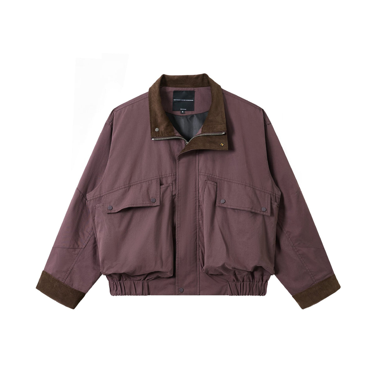 Unisex Short-Cut Utility-Field Blouson with Funnel Collar and Large Flap Pockets EVA-US