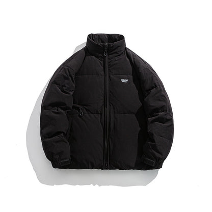 Men's Padded Short Thermal Jacket with High Stand-Up Collar and Adjustable Velcro Cuffs EVA-US
