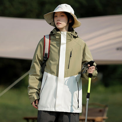 Men's Two-Tone Wind and Water-Repellent Softshell Jacket with Hood EVA-US