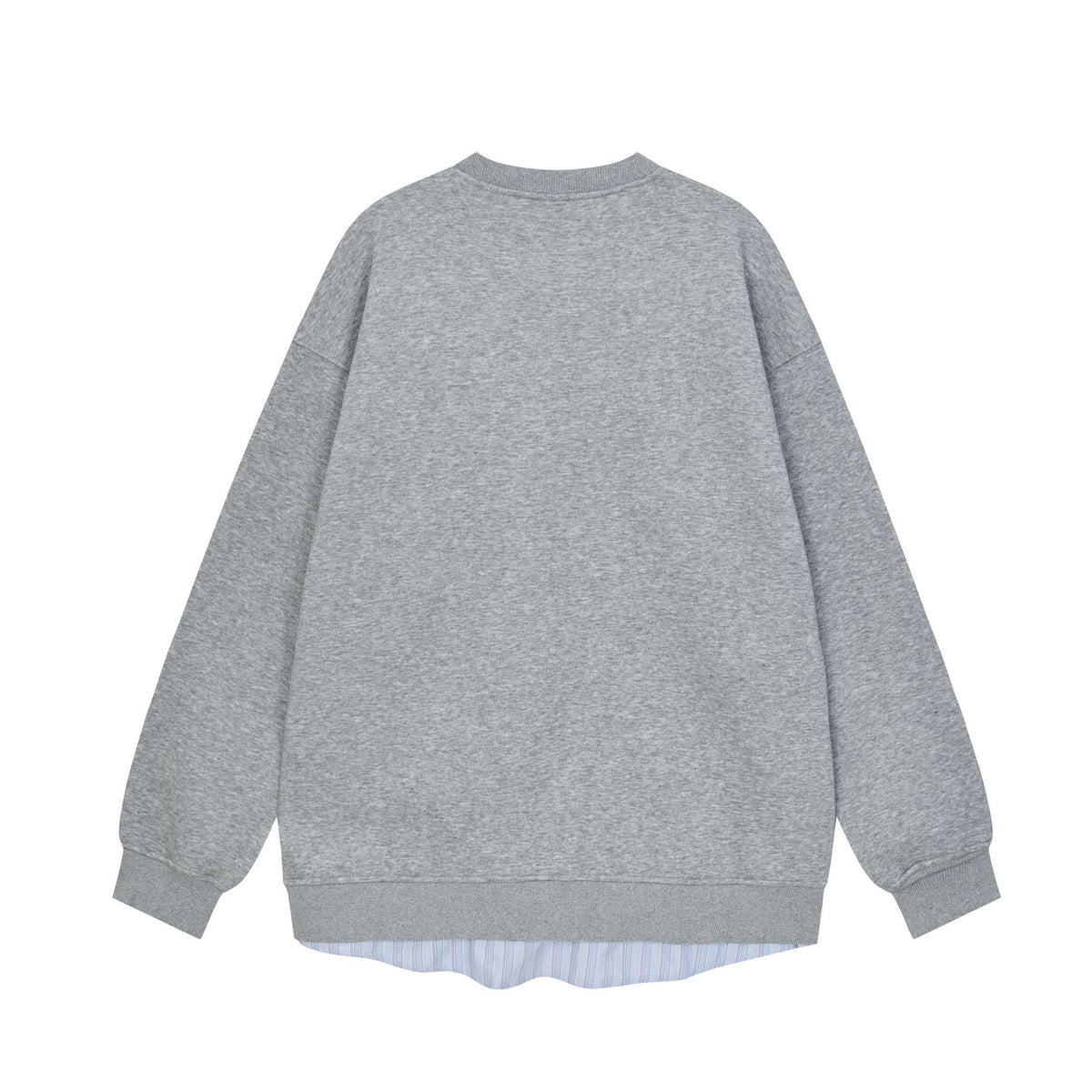 Women Casual Oversized Sweatshirt with Integrated Shirt Detail and Front Opening EVA-US