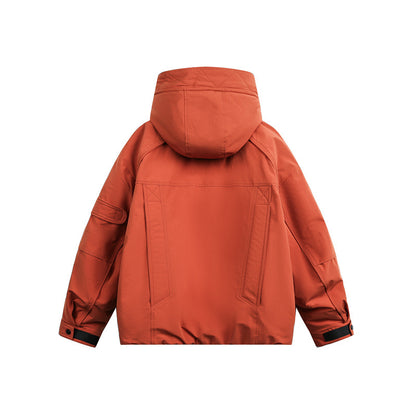 Men's technical outdoor jacket with adjustable hood and utility pockets EVA-US