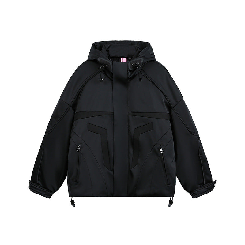 Unisex technical padded hoodie with utility pockets and adjustable hem EVA-US