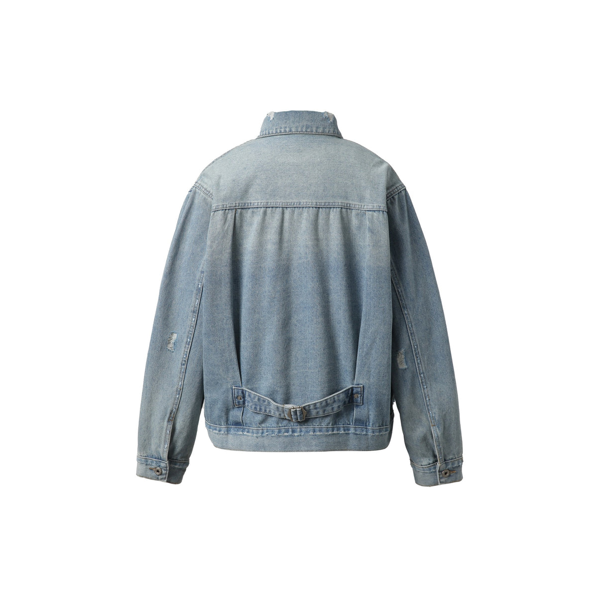 Unisex Oversized Denim Jacket with Used Look, Boxy Cut and Chest Pockets EVA-US