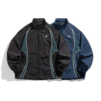 Unisex Lightweight Boxy Track Jacket with Contrast Piping EVA-US