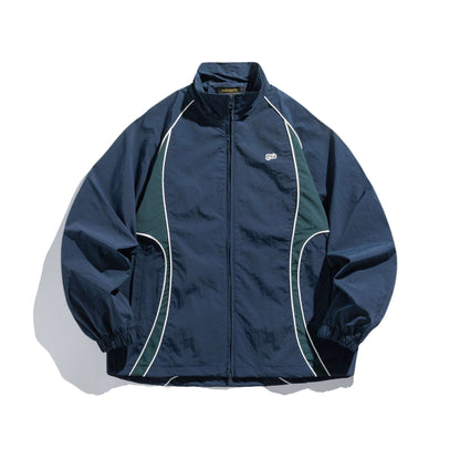 Unisex Lightweight Boxy Track Jacket with Contrast Piping EVA-US