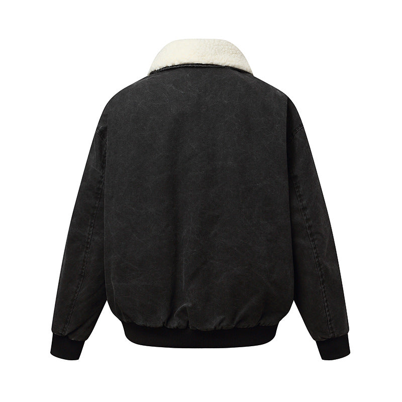 Unisex Padded Boxy Bomber Jacket with Teddy Collar EVA-US