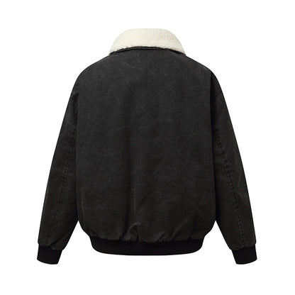 Unisex Padded Boxy Bomber Jacket with Teddy Collar EVA-US