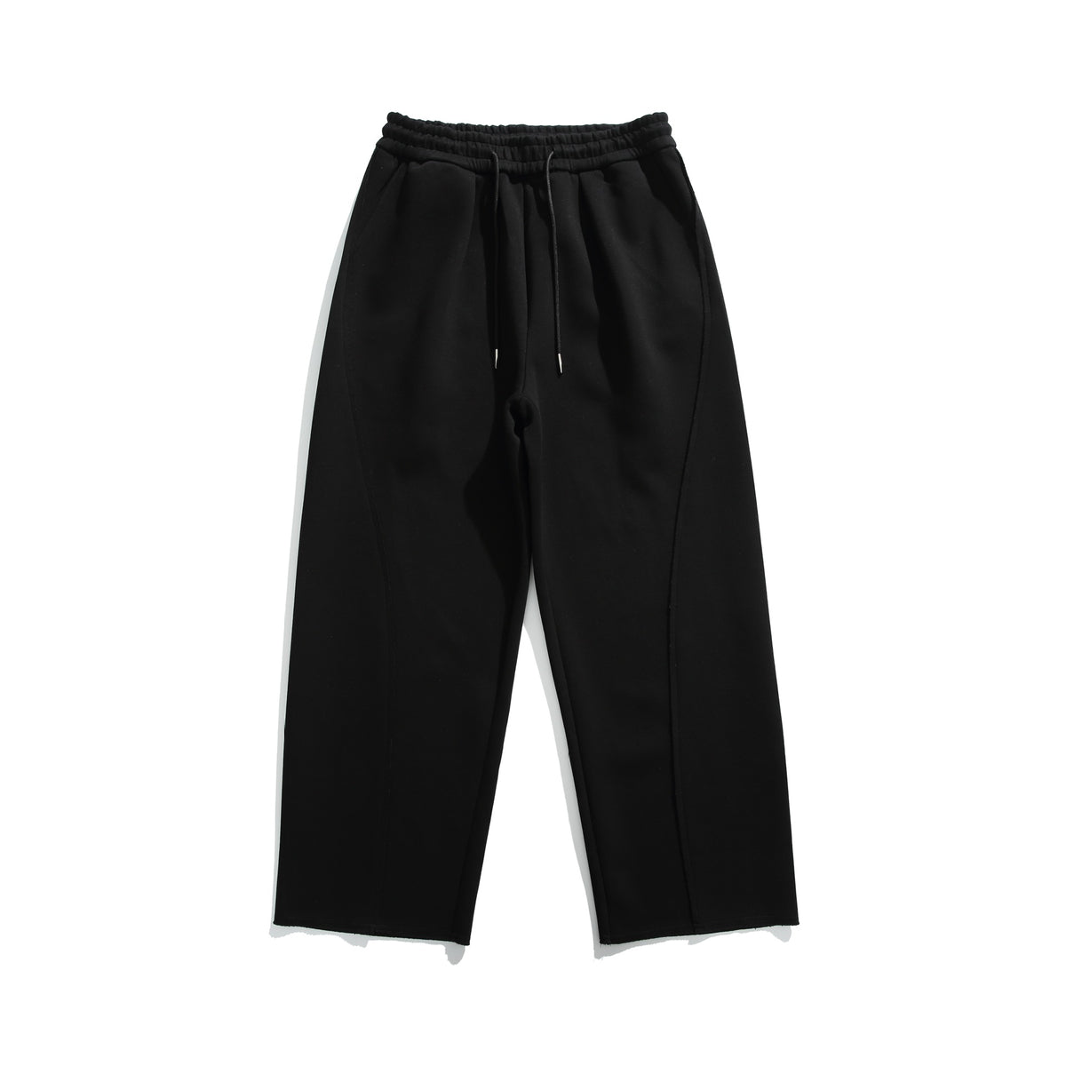 Women's Cropped Sweatpants with Raw Hem, Elastic Waistband, and Side Pockets EVA-US