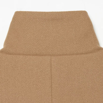Women's Short Cape Jacket made of Wool Blend with High Roll Neck and Cuff Detail EVA-US