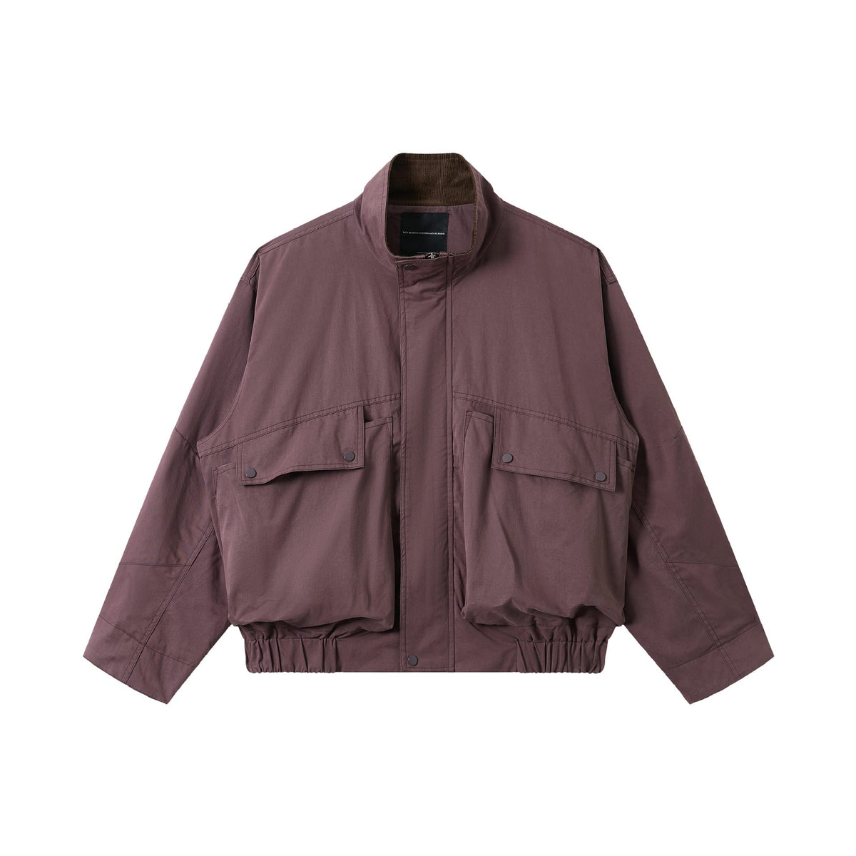 Unisex Short-Cut Utility-Field Blouson with Funnel Collar and Large Flap Pockets EVA-US