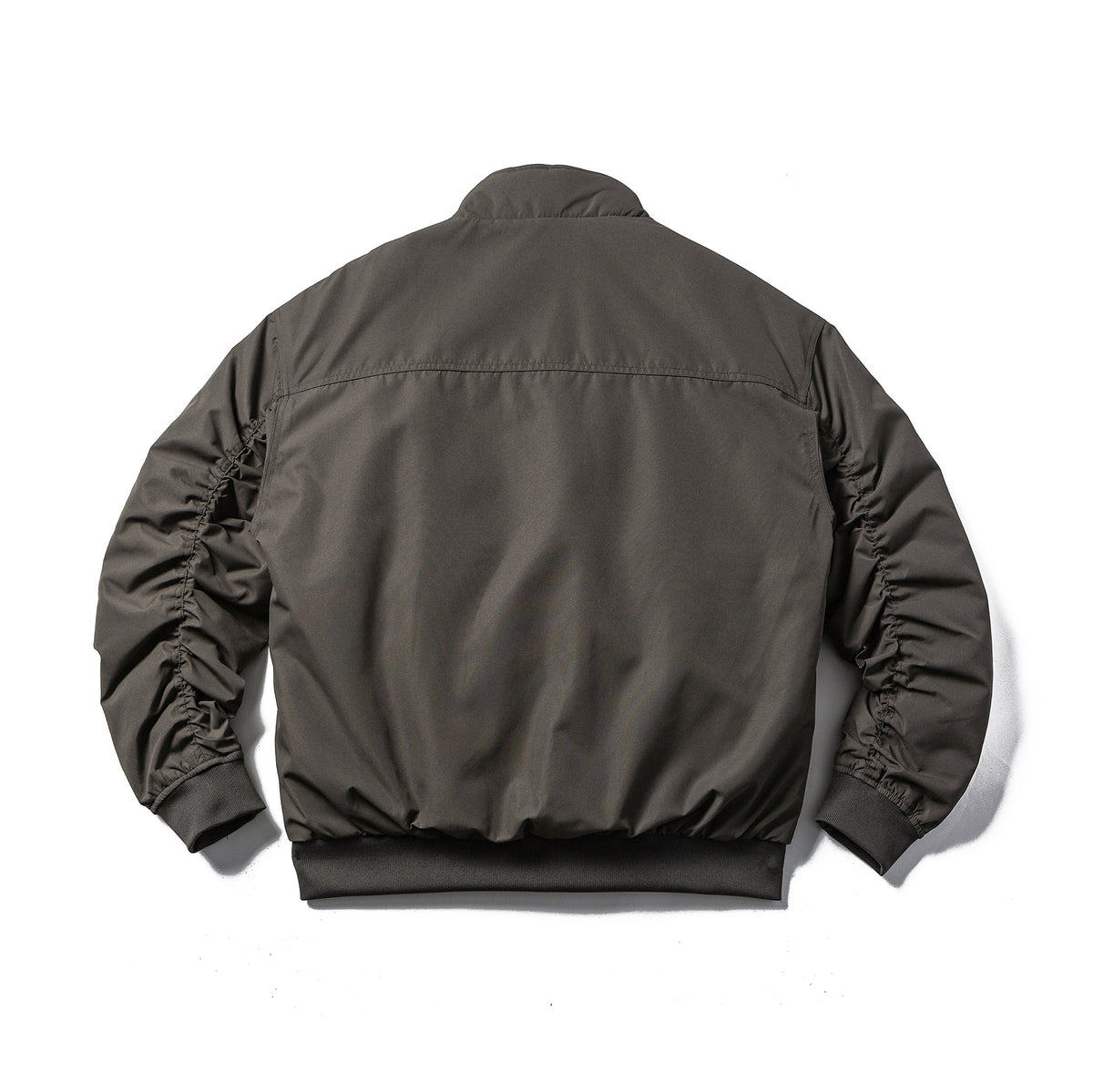 Men's Padded Bomber Jacket in Boxy Cut with High Stand-up Collar and Ribbed Hem EVA-US