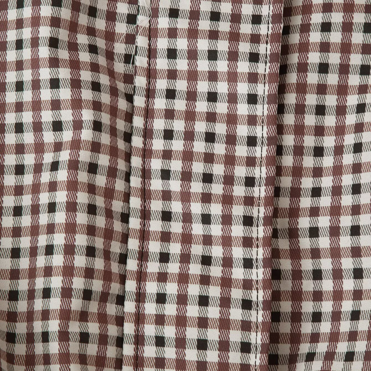 Women's Checked Cropped Field Jacket with Drawstring Hem, Stand-Up Collar and Boxy Silhouette EVA-US