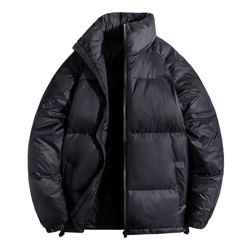 Men's insulated quilted thermo puffer jacket with stand-up collar and drawstring hem EVA-US