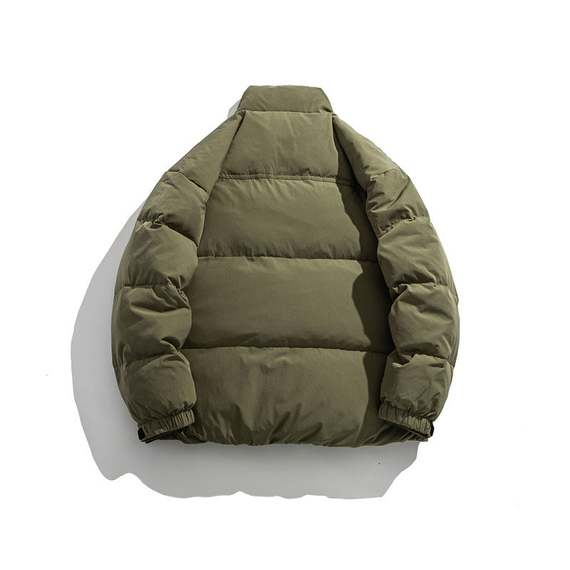 Men's Padded Short Thermal Jacket with High Stand-Up Collar and Adjustable Velcro Cuffs EVA-US