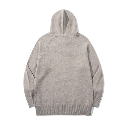 Unisex knitted hoodie with raglan sleeves and wide ribbed hem EVA-US