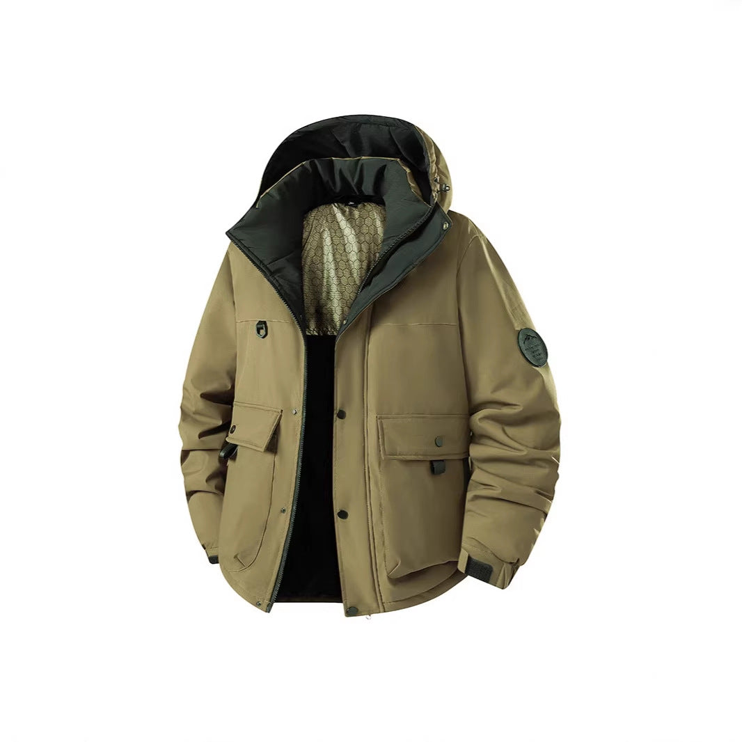 Men's Insulated Urban Parka with Stand-up Collar and Concealed Hood EVA-US