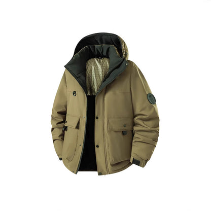 Men's Insulated Urban Parka with Stand-up Collar and Concealed Hood EVA-US