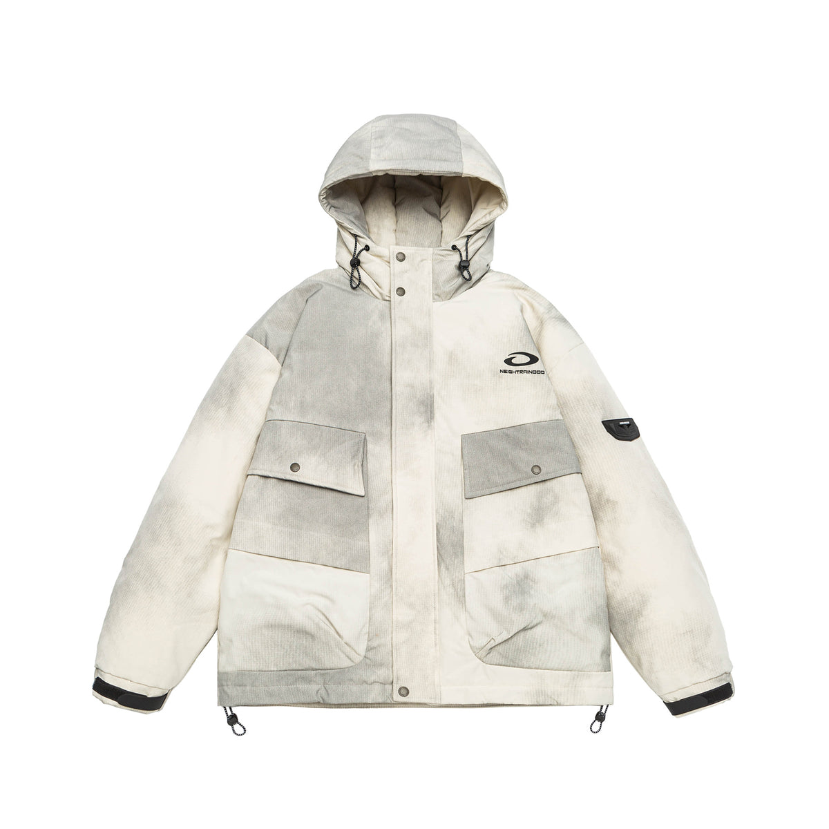 Men's Padded Parka Jacket with Hood and Utility Pockets EVA-US