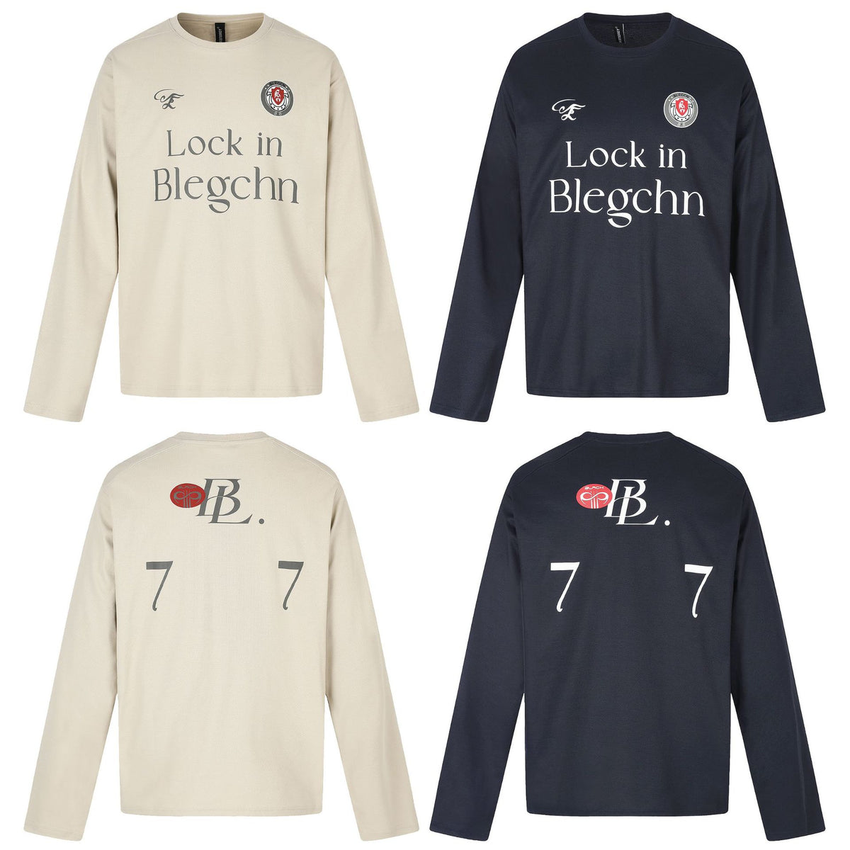 Unisex Crew Neck Sweatshirt with large typographic print and embroidered emblem EVA-US