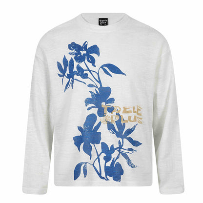 Unisex Oversized-Long Sleeve Shirt made of Slub Jersey with Floral Print EVA-US