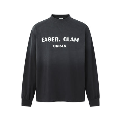 Unisex Oversize Sweatshirt with Mock Neck and Statement Print EVA-US