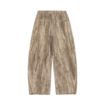 Men's Asymmetrical Harem Pants with Pleated Layers and Drawstring EVA-US