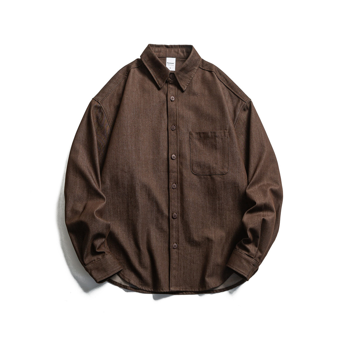 Men's Boxy Shirt Jacket made of sturdy twill with rounded hem EVA-US