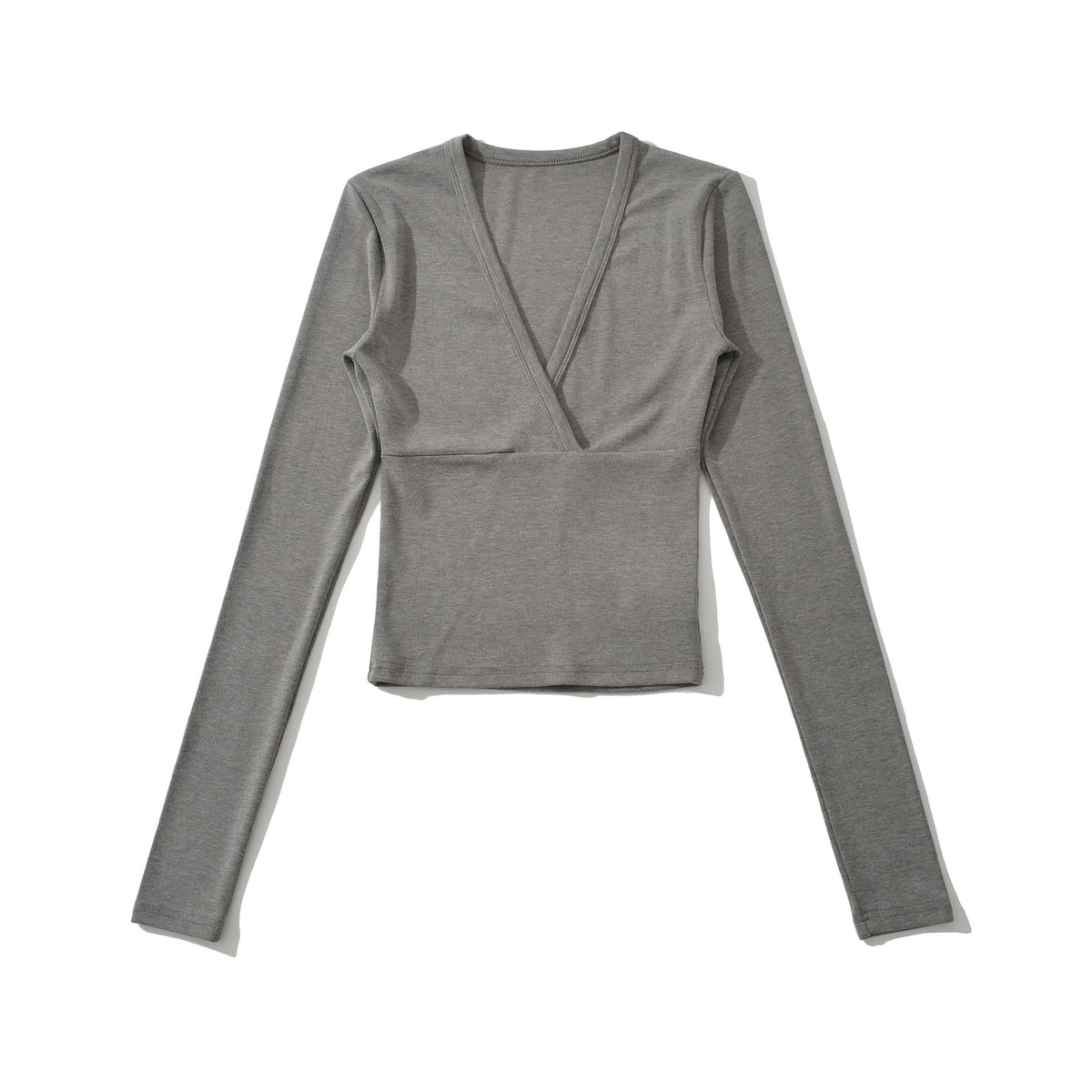 Women's wrap shirt with V-neck and fitted dividing seam EVA-US