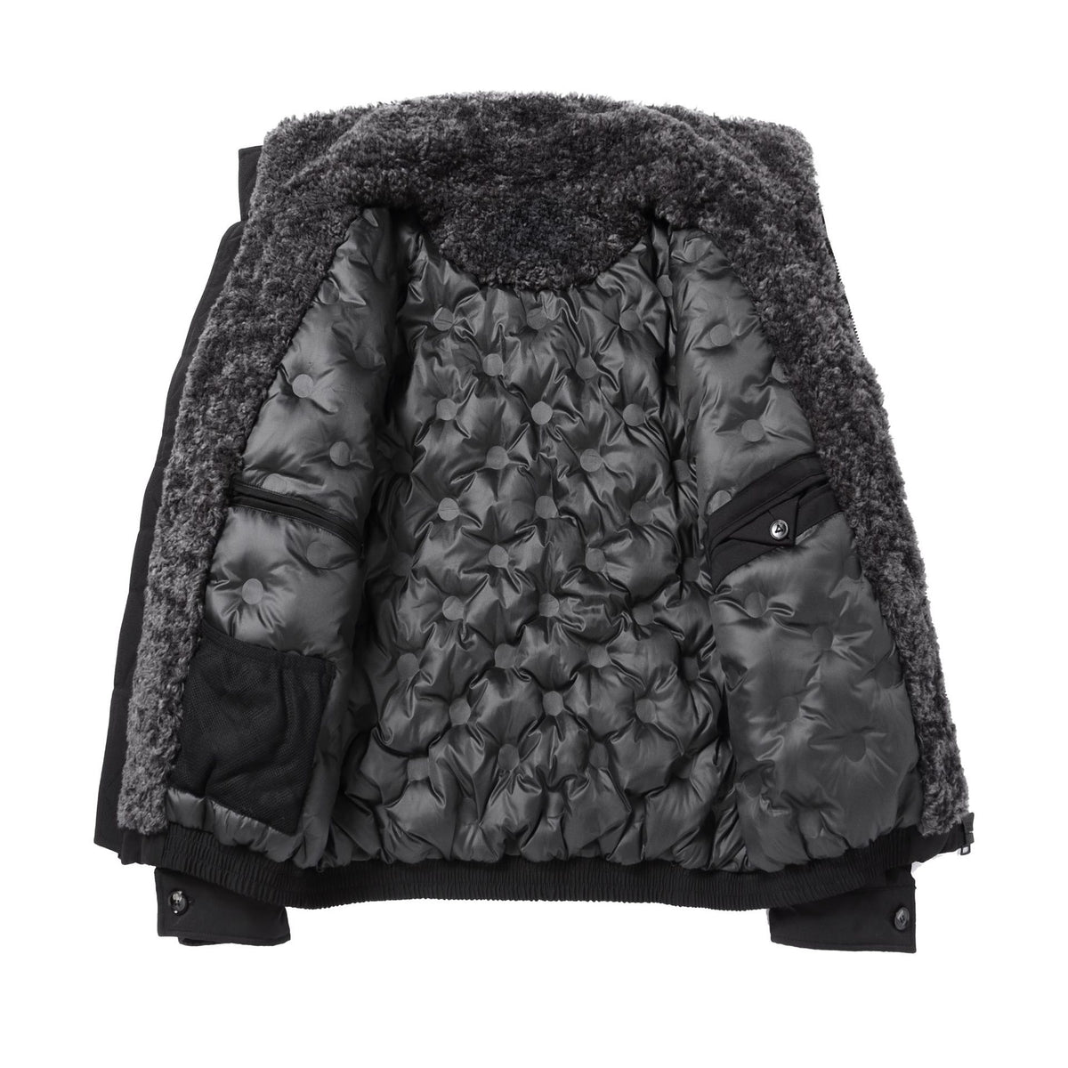Men's short-cut thermal bomber jacket with high teddy collar EVA-US