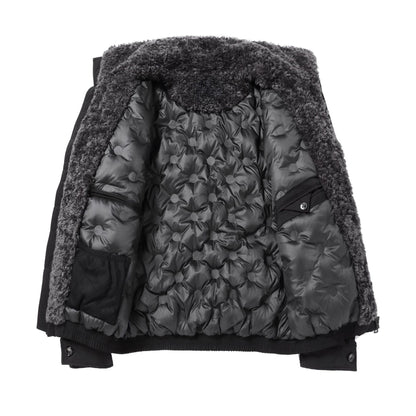 Men's short-cut thermal bomber jacket with high teddy collar EVA-US