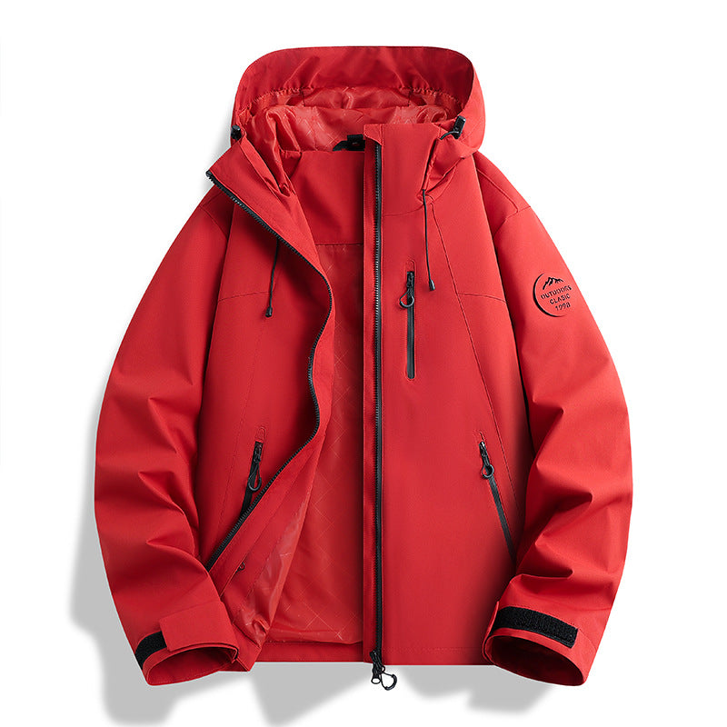 Women Lightweight Waterproof Hooded Jacket with Teddy Charm and Concealed Zipper Pockets EVA-US