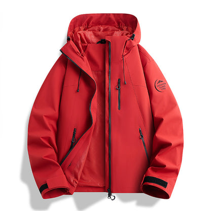 Women Lightweight Waterproof Hooded Jacket with Teddy Charm and Concealed Zipper Pockets EVA-US