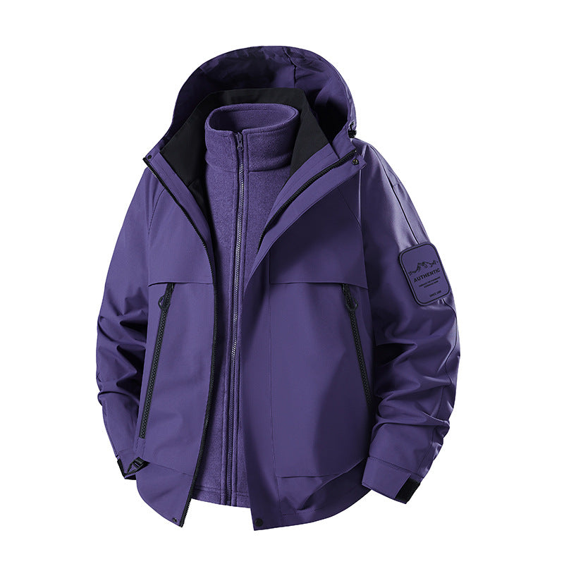Men's two-in-one waterproof winter parka with removable fleece inner jacket EVA-US