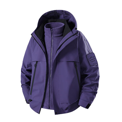 Men's two-in-one waterproof winter parka with removable fleece inner jacket EVA-US