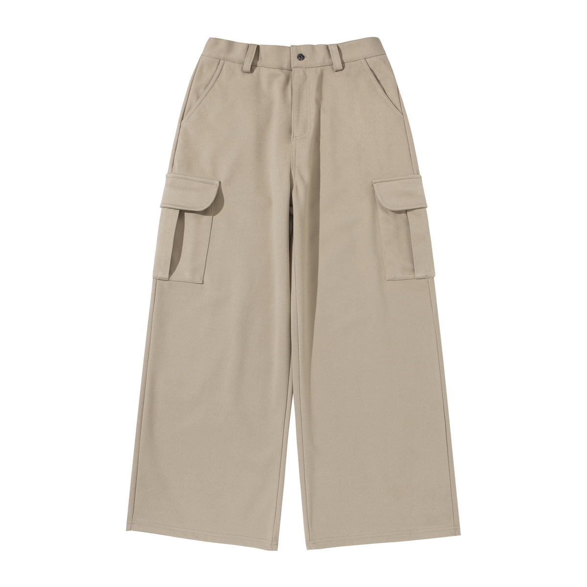 Women's Cropped Cargo Pants with Wide Leg and Patch Pockets EVA-US