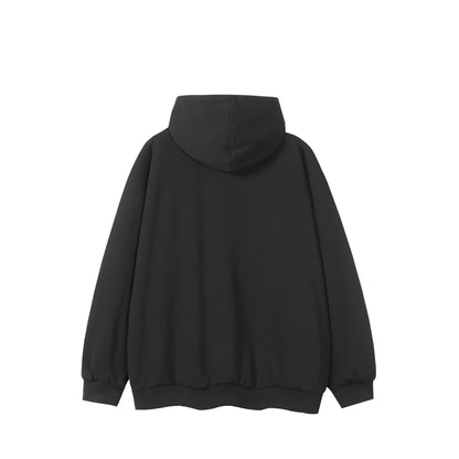 Unisex Oversize Hoodie Zipper Jacket with Checkered Hood Lining and Kangaroo Pockets EVA-US