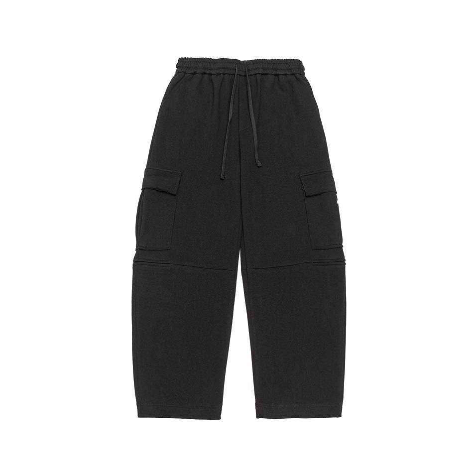 Ladies Wide Cargo Jogging Pants made of French Terry with elastic waistband and patch flap pockets EVA-US