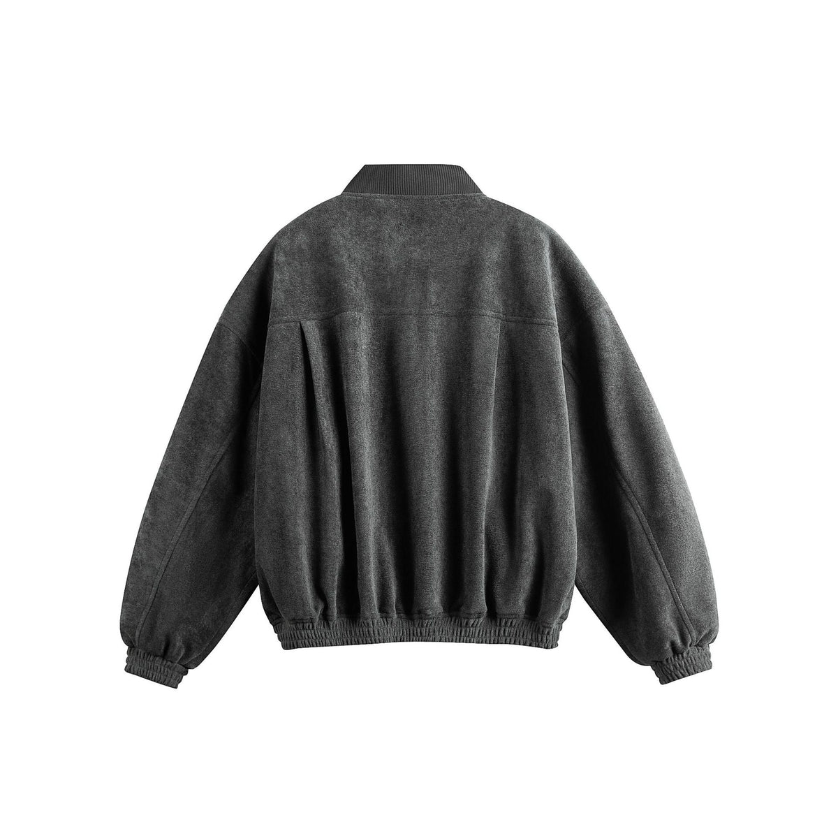 Unisex Boxy-Softsuede-Jacket with snap button placket, patch pockets and ribbed hem EVA-US