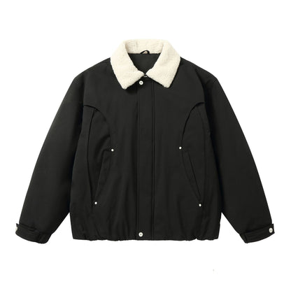Men's Short Blouson with Sherpa Collar and Utility Pockets EVA-US