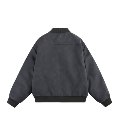 Unisex Oversize Bomber with minimalist front panel and structured seam design EVA-US