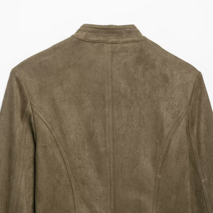 Women's Cropped Velvet Jacket with Military Decorative Cord and Tailored Cut EVA-US