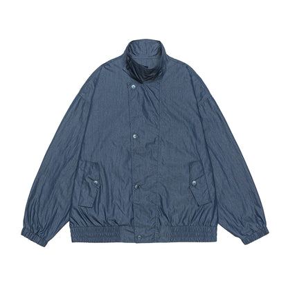 Unisex Lightweight Boxy Blouson with Funnel Collar and Utility Pockets EVA-US