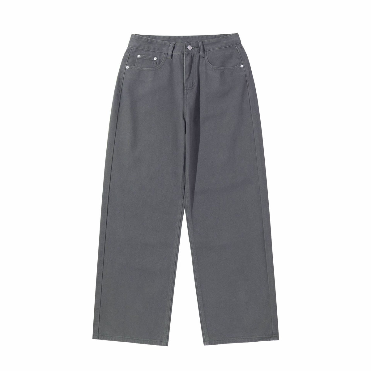 Women's Wide Cropped Pants with High Waist, Straight Leg, and Five-Pocket Design EVA-US