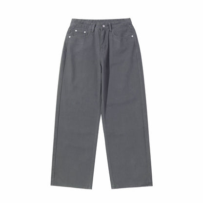 Women's Wide Cropped Pants with High Waist, Straight Leg, and Five-Pocket Design EVA-US