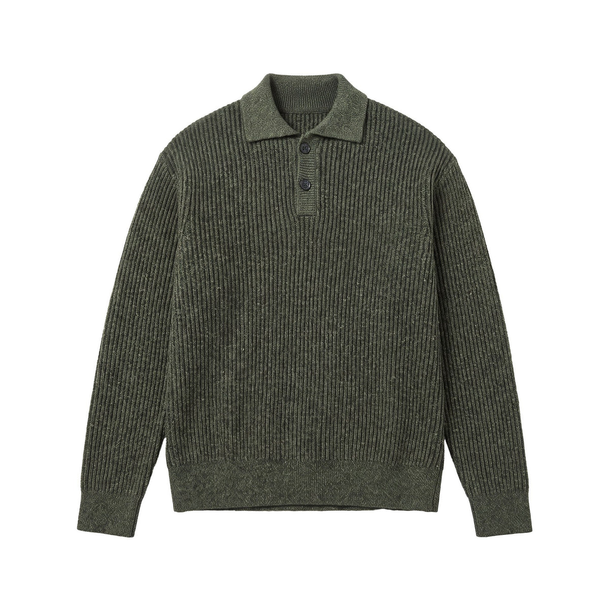 Men's knit sweater with polo collar and distinctive ribbed structure EVA-US