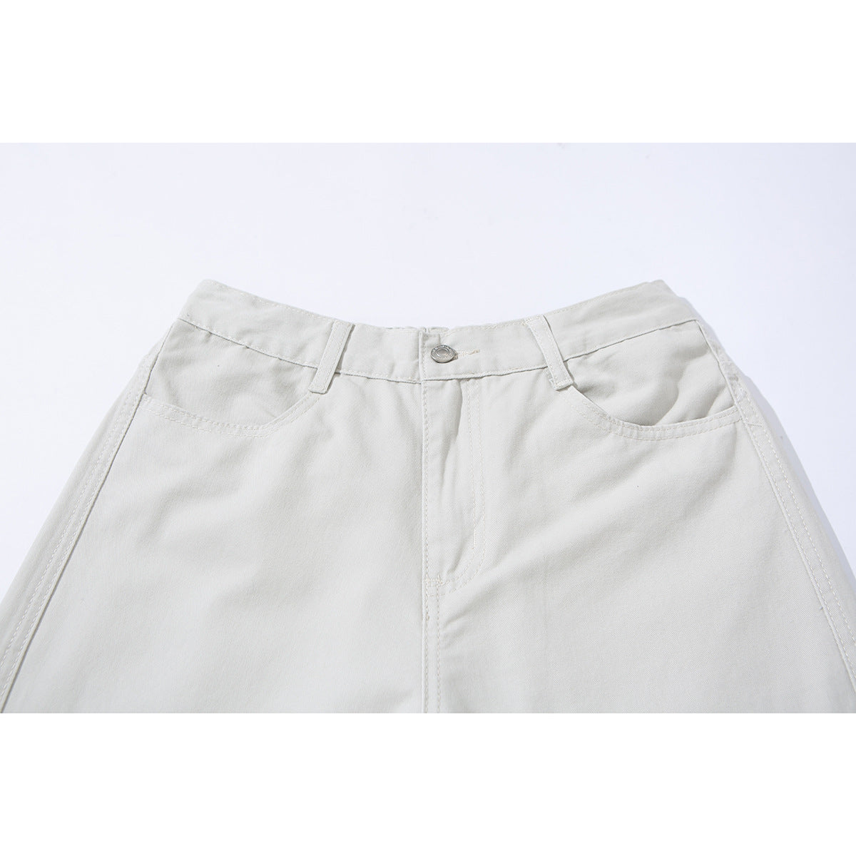 Women's high-waisted culotte pants made of cotton twill with wide leg EVA-US
